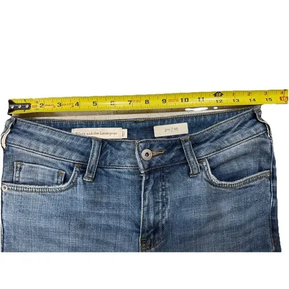 Pilcro & The Letterpress Anthropologie Jeans Womens 25 Tiered Flounce Lace Hem - Picture 4 of 8